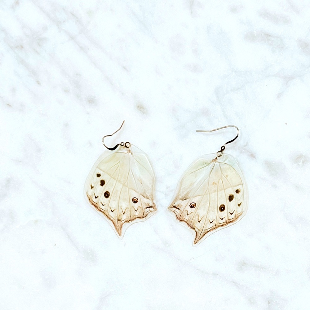 Sterling Silver Genuine Butterfly Wing Earrings